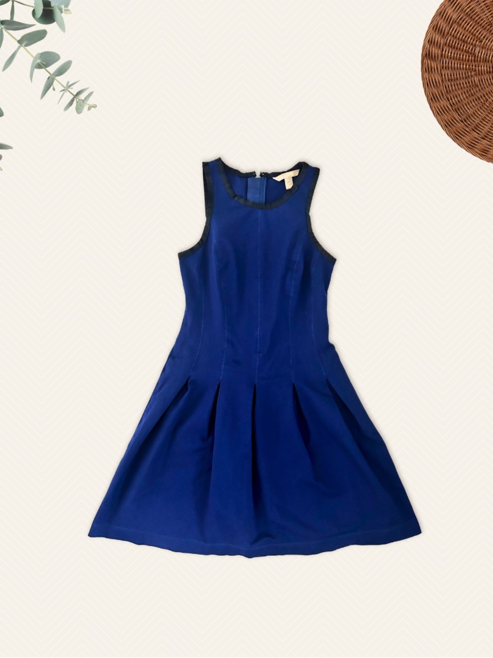 Banana Republic Sleeveless Fit-and-Flare Navy Blue Dress